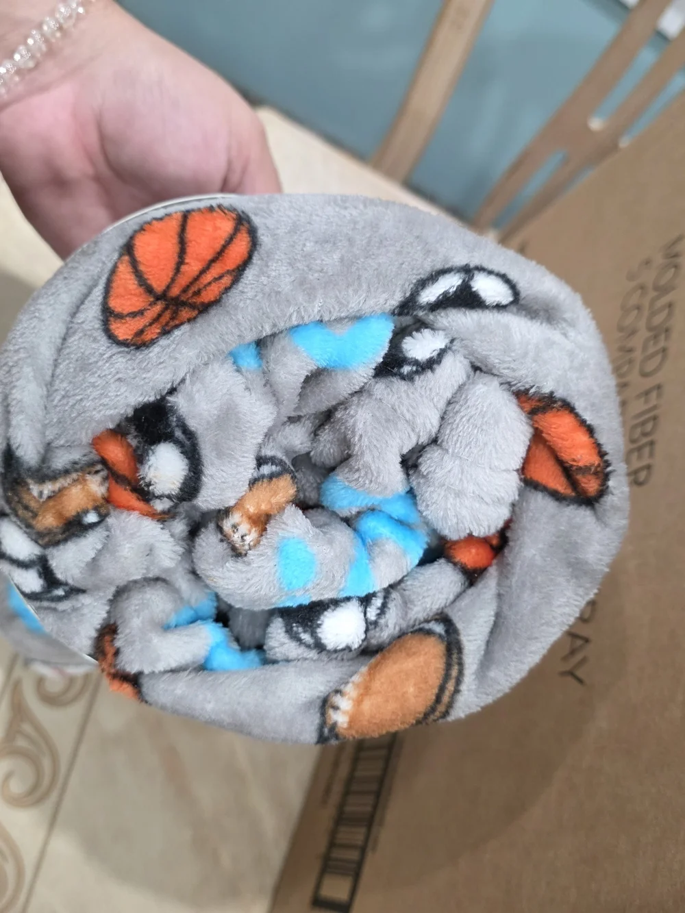 Comfort Bay Kids Gray Plush Throw Blanket - 'Let's Go' Sports Design